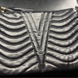 Elegant Black Quilted Wristlit